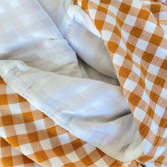 Saylor Laken Sparrow Brown White Gingham Peplum Tie Front Jumpsuit Sz M - Picture 11 of 16